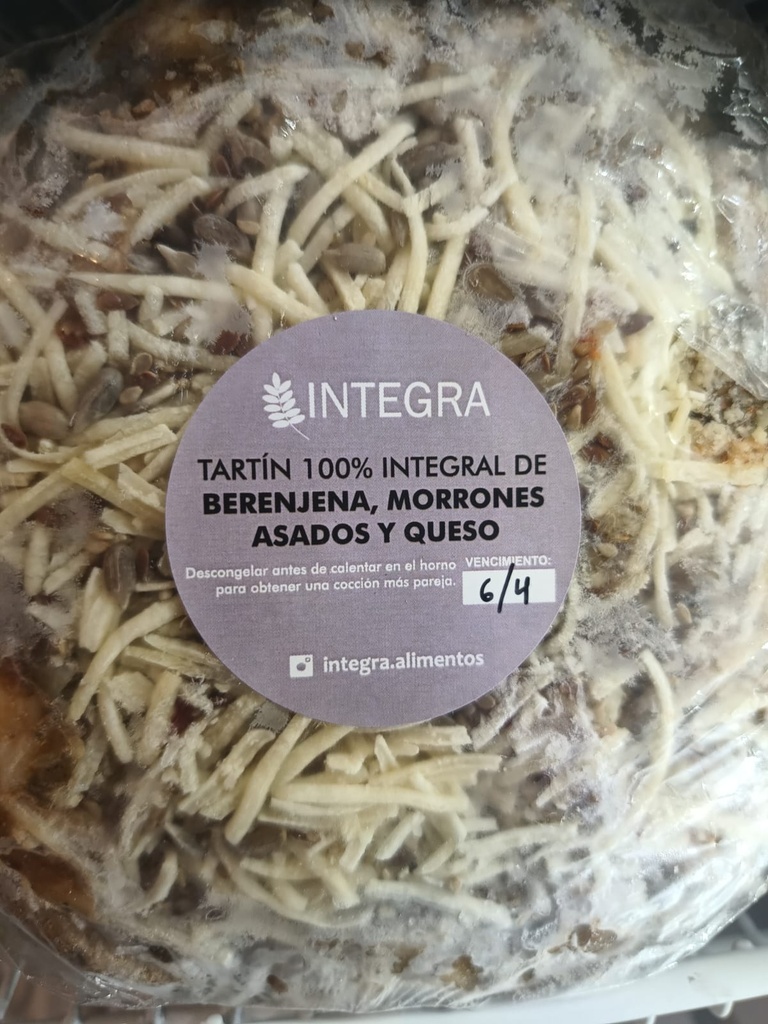 Tartín berenjenas/morrones asados y queso - Integra