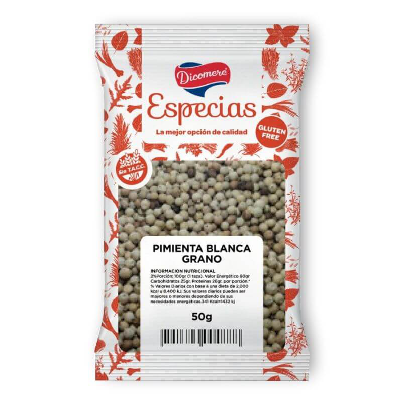 Pimienta blanca en grano SIN TACC 30g - Dicomere