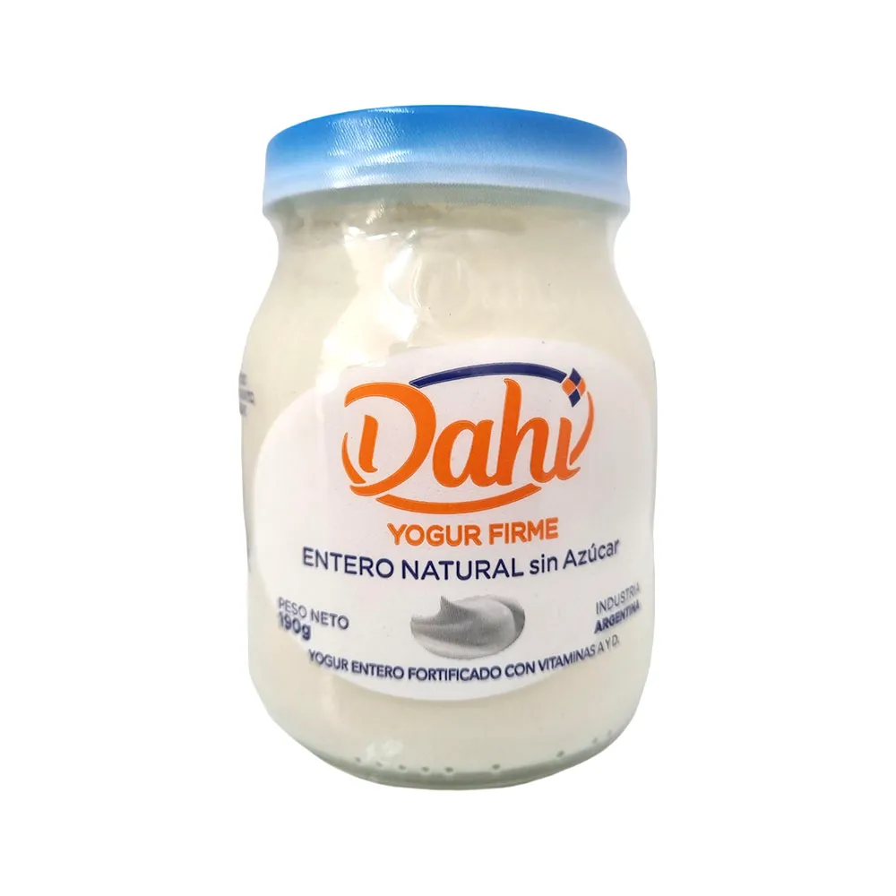 Yogur Firme Entero Natural Sin Azucar 190g - Dahi