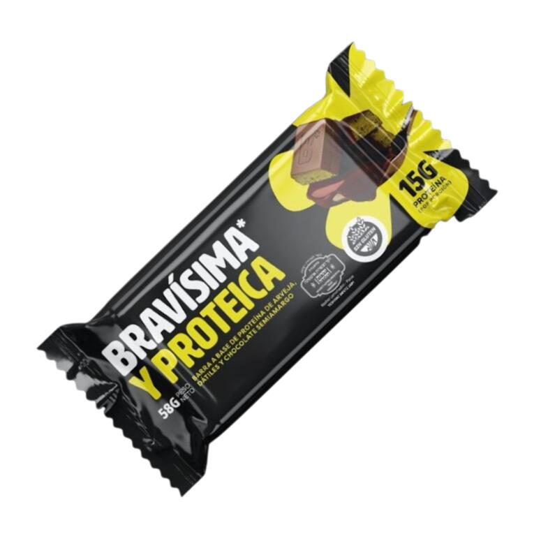 Barra Proteica de Datiles y Chocolate Semiamargo x 58g - Bravisima