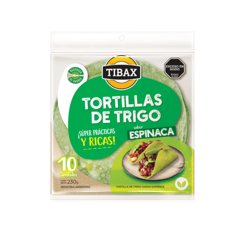 Tortillas de Trigo de Espinaca x 10 unidades - Tibax